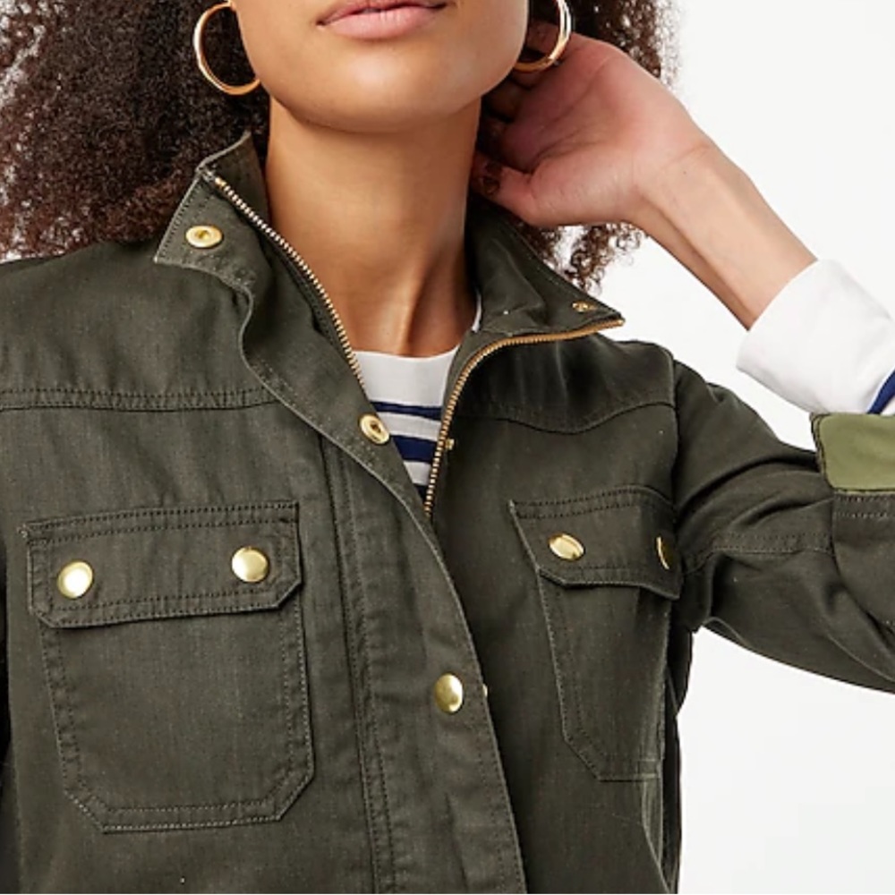 J. Crew Relaxed Boyfriend Field Jacket Olive Green Size XS - Picture 2 of 4